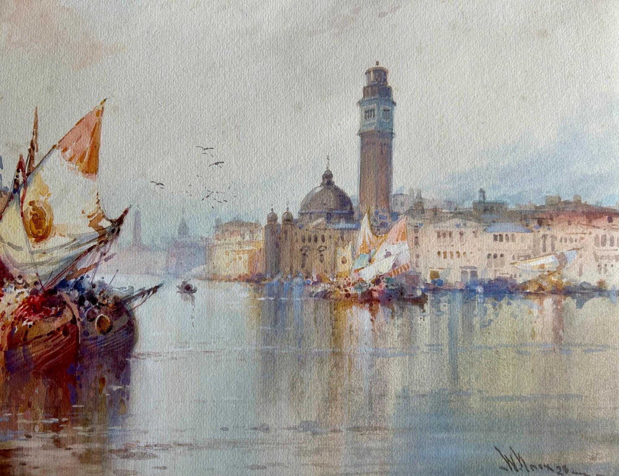 Italian William Knox - Fine Watercolour Of Grand Canal Venice For Sale