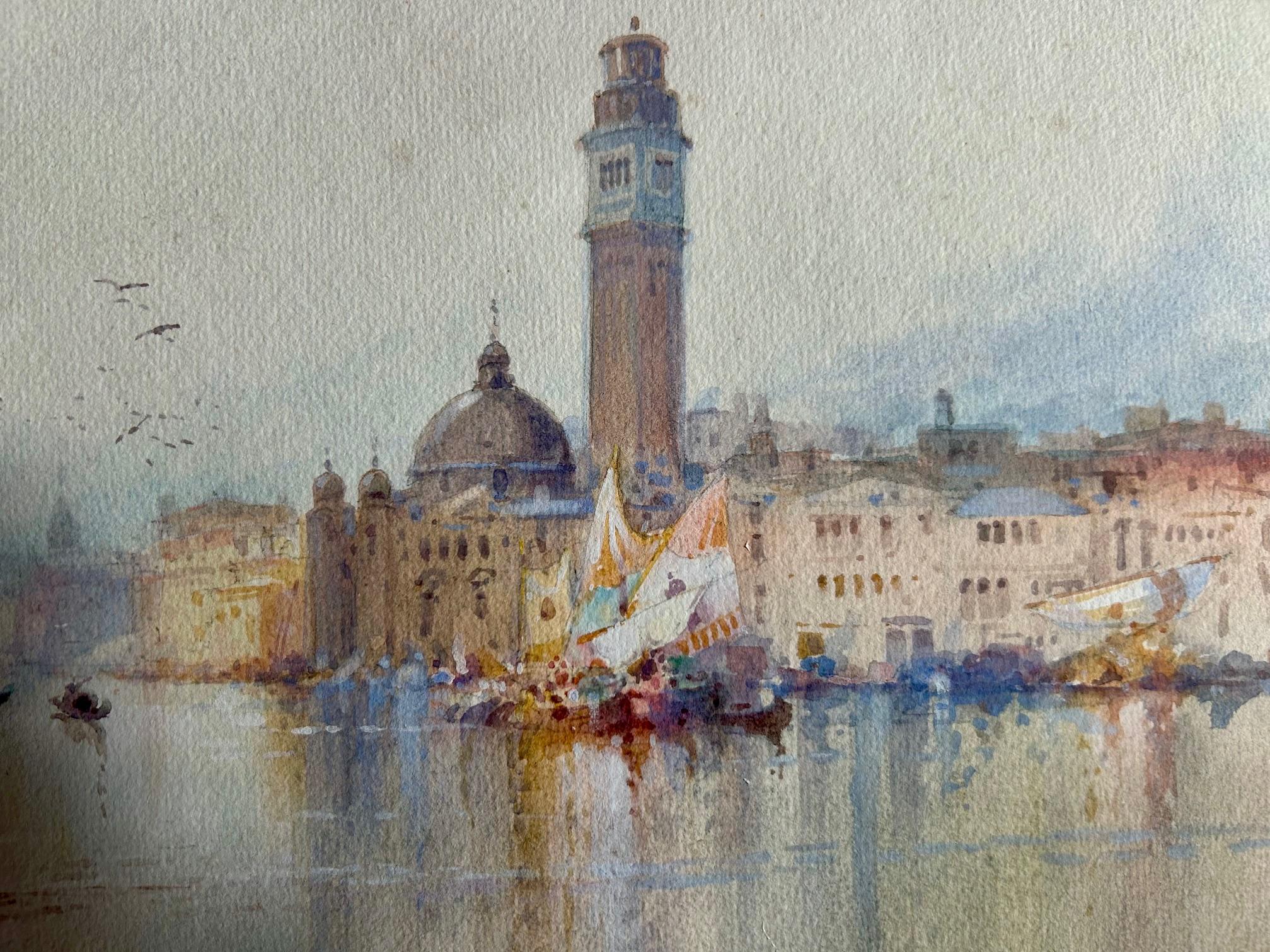Painted William Knox - Fine Watercolour Of Grand Canal Venice For Sale