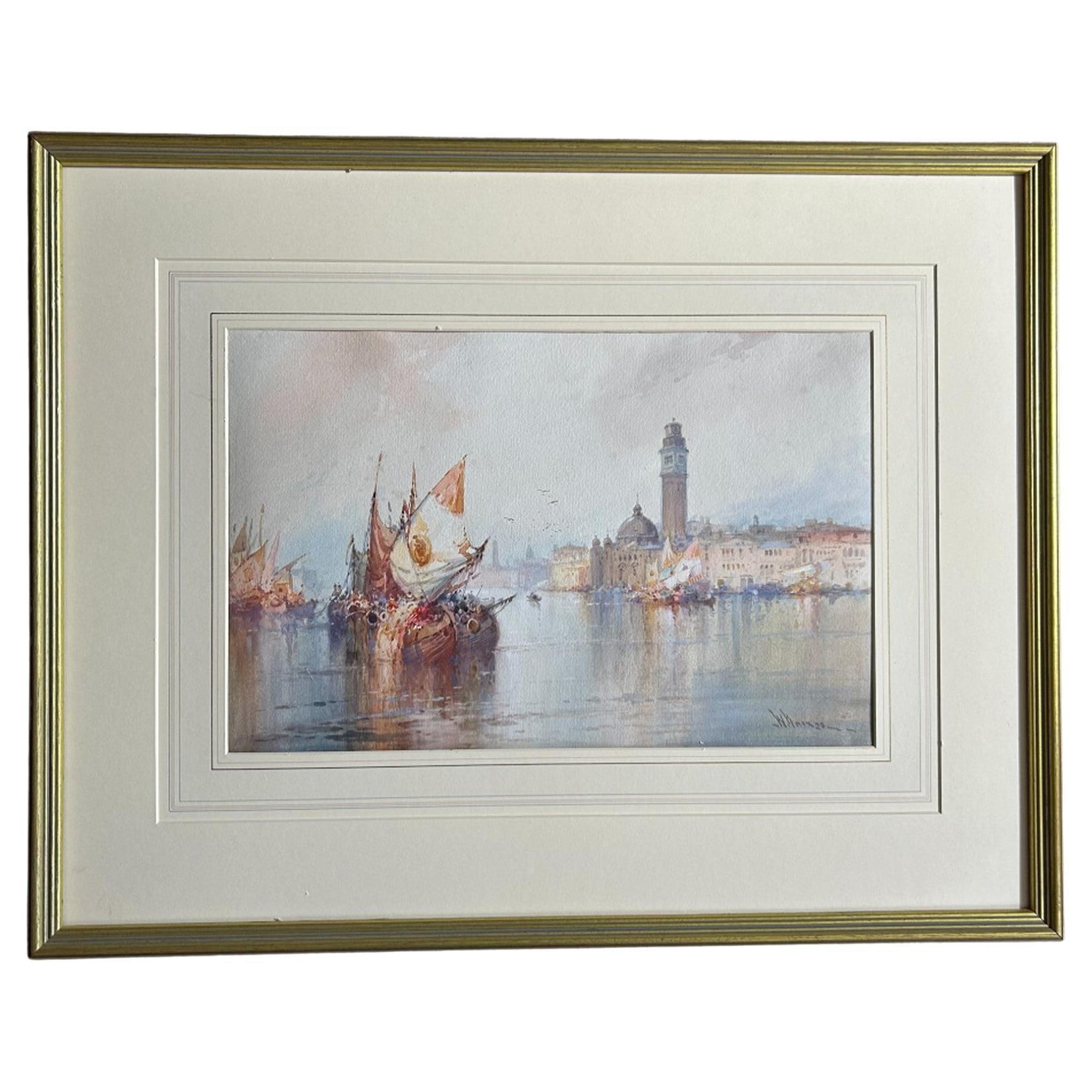 William Knox - Fine Watercolour Of Grand Canal Venice
