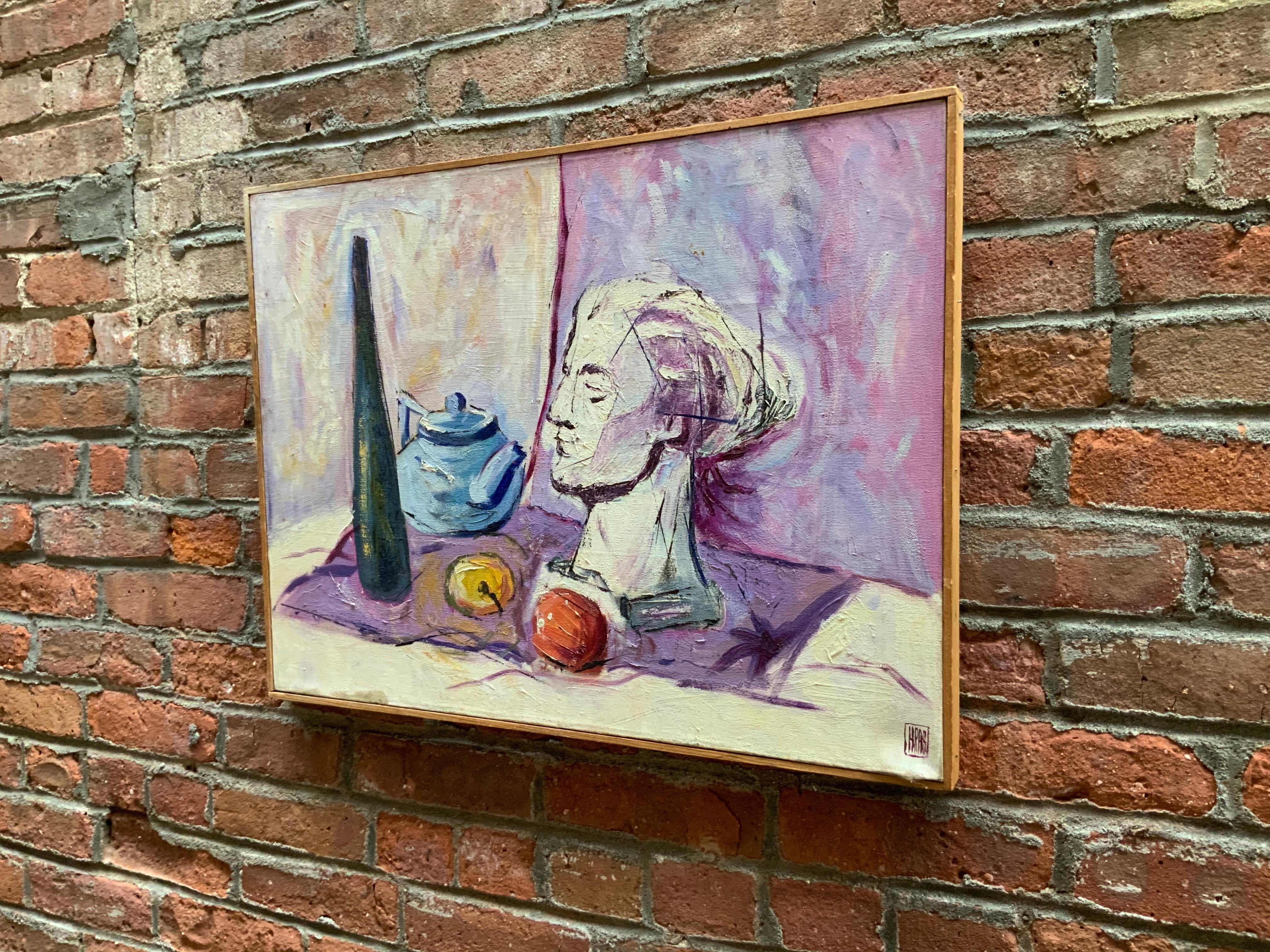 Mid-Century Modern William Krasnoborski Still Life No. 2 Purple Painting