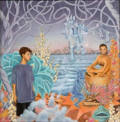 Landscape with the Ghost of Cubism Basting a Pagan Martyr - Original Painting