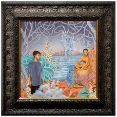 Landscape with the Ghost of Cubism Basting a Pagan Martyr - Original Painting