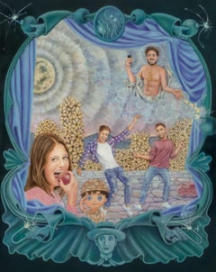 Pastoral Scene With the God of your Choice Casually Tossing a Bomb - Painting