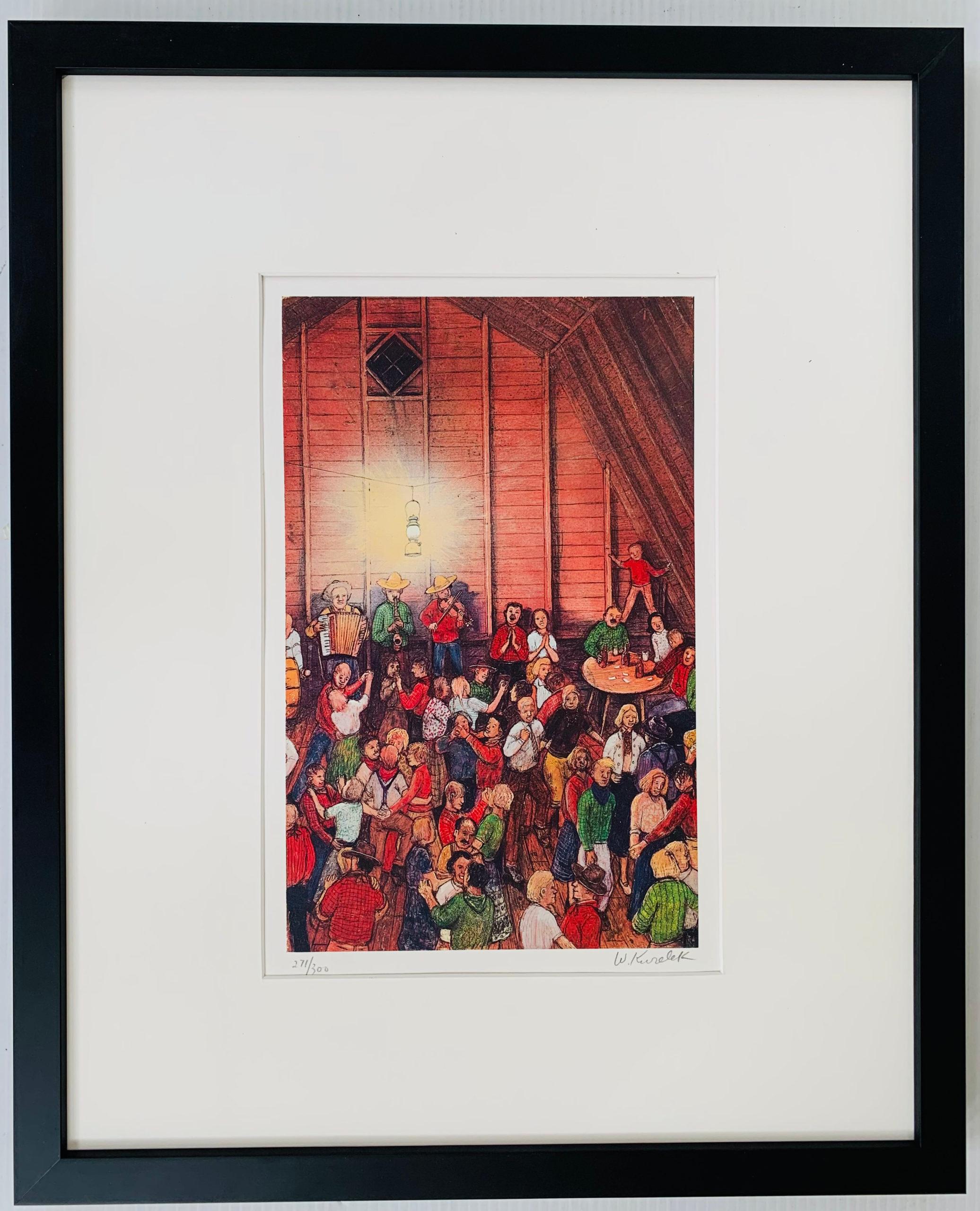 William Kurelek Figurative Print - The Barn Dance