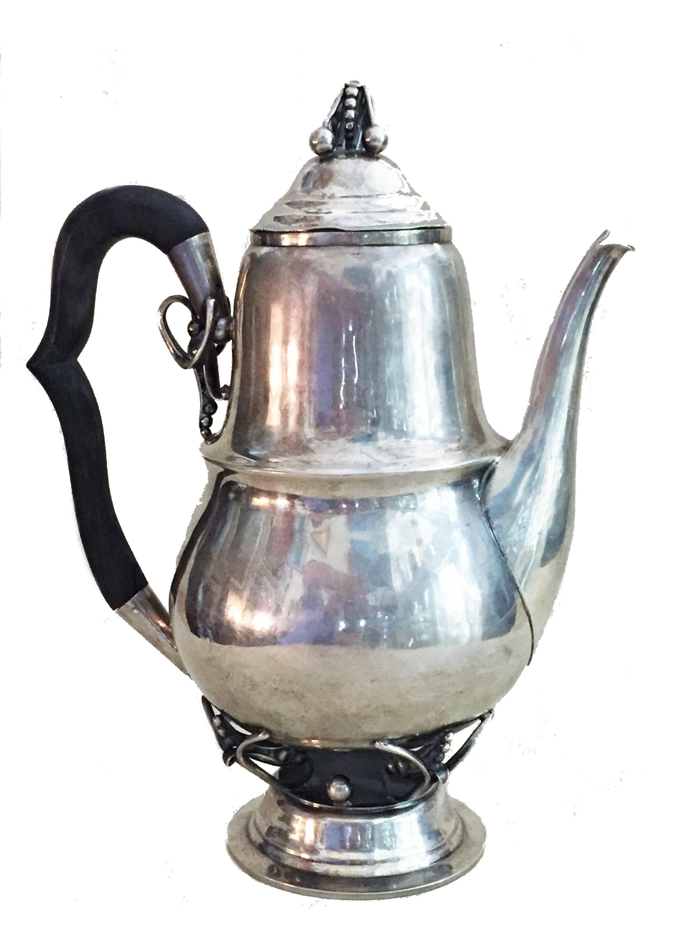 William L. deMatteo, Mid-Century Modern Sterling Silver Coffee Kettle, ca. 1950s For Sale 4