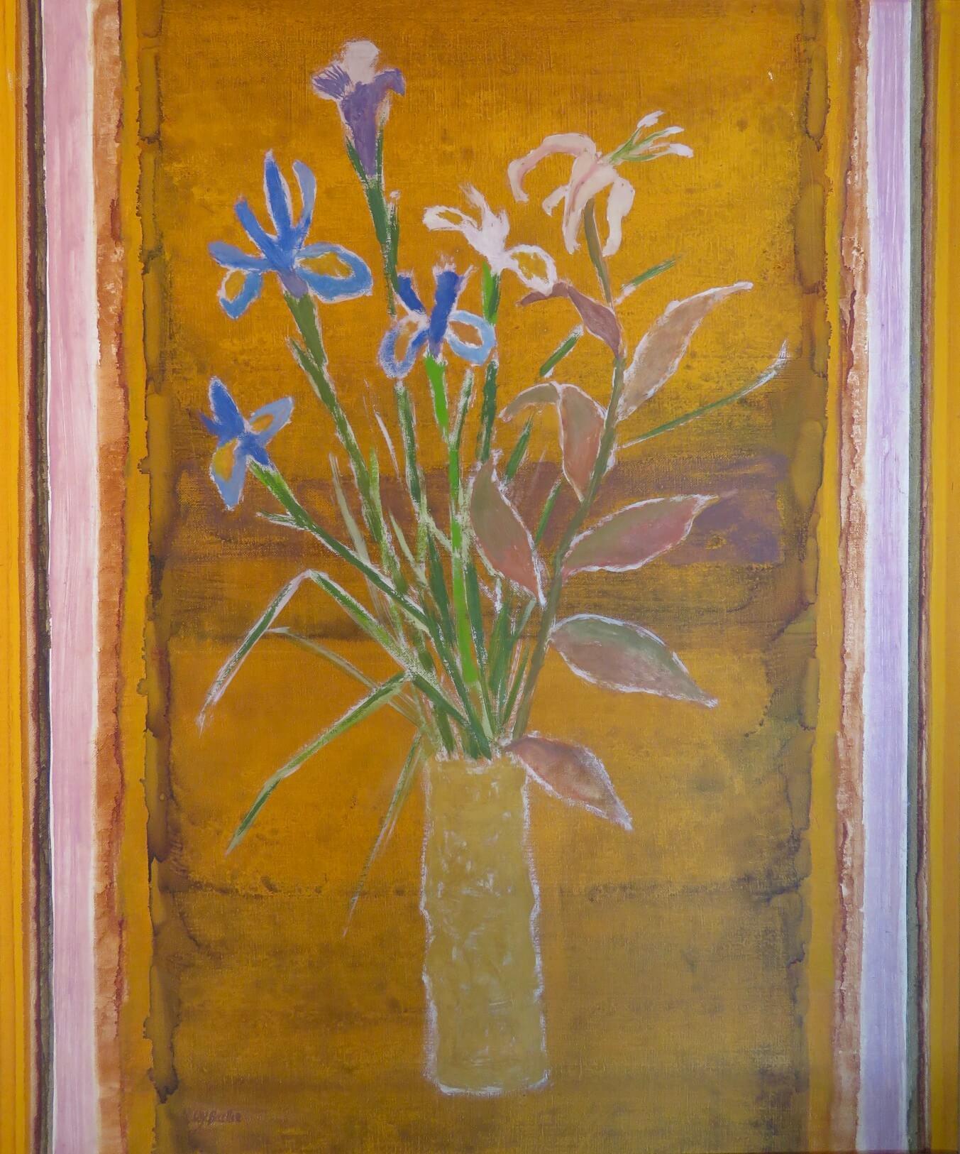 Nature morte de fleurs, peinture à l'huile impressionniste écossaise colorée, c.C.1970 - Painting de William Laidlaw Baillie