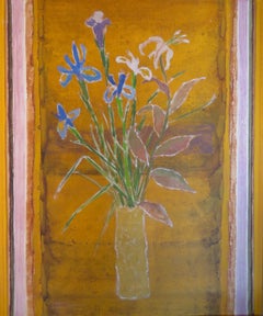 Nature morte de fleurs, peinture à l'huile impressionniste écossaise colorée, c.C.1970