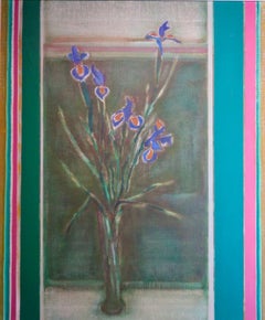 Scottish Colourful Impressionist Oil Painting Still Life Of Flowers c.1970s