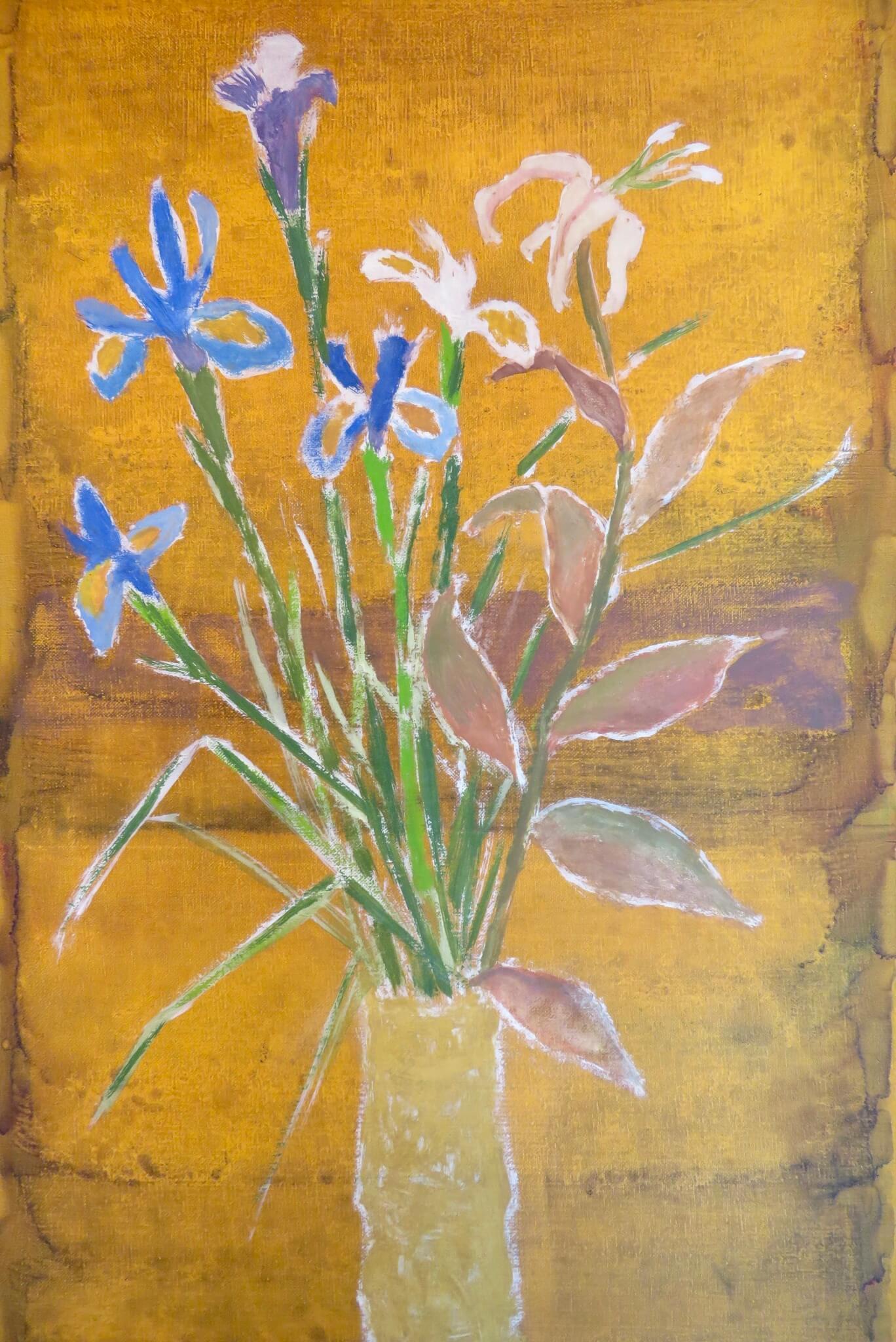 Nature morte de fleurs, peinture à l'huile impressionniste écossaise colorée, c.C.1970 - Post-impressionnisme Painting par William Laidlaw Baillie