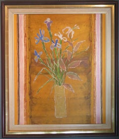 Scottish Colourful Impressionist Oil Painting Still Life Of Flowers c.1970s