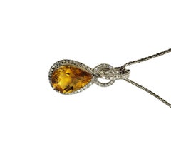 William Lam & Co. 14 Karat Yellow Gold Citrine and Diamond Necklace