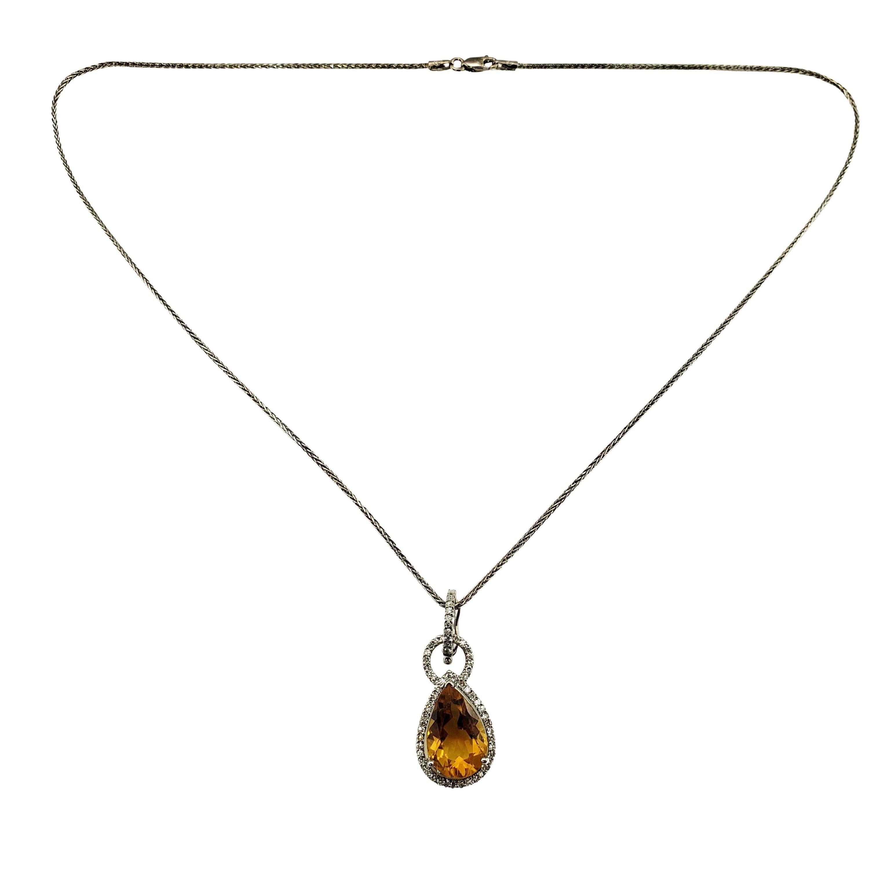 Pear Cut William Lam & Co. 14 Karat Yellow Gold Citrine and Diamond Necklace For Sale