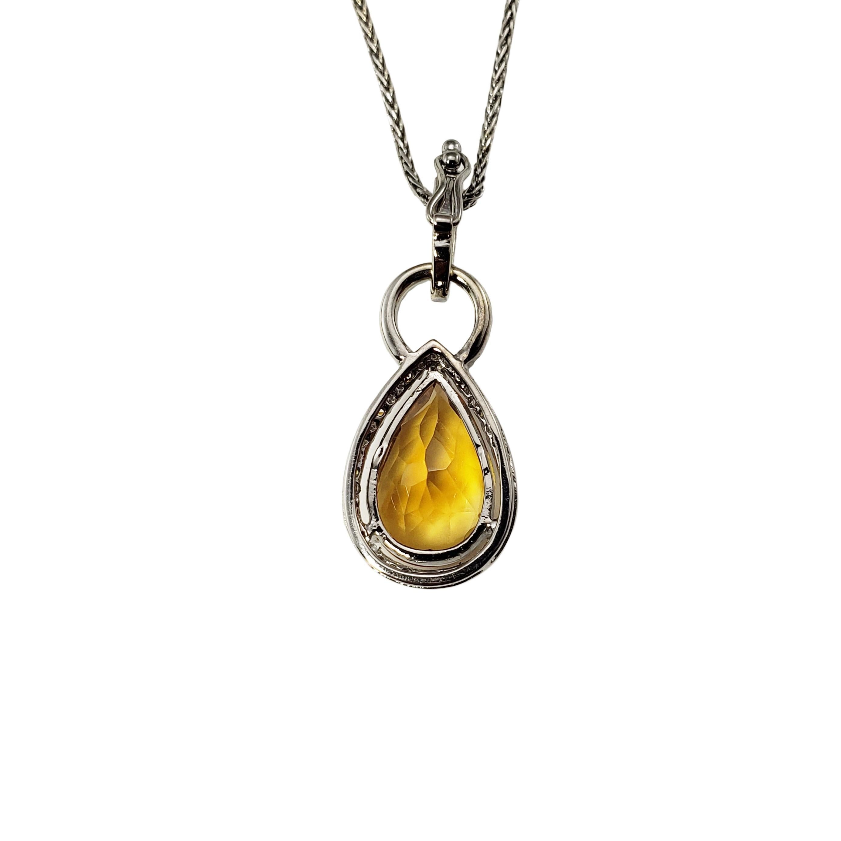 William Lam & Co. 14 Karat Yellow Gold Citrine and Diamond Necklace In Good Condition For Sale In Washington Depot, CT