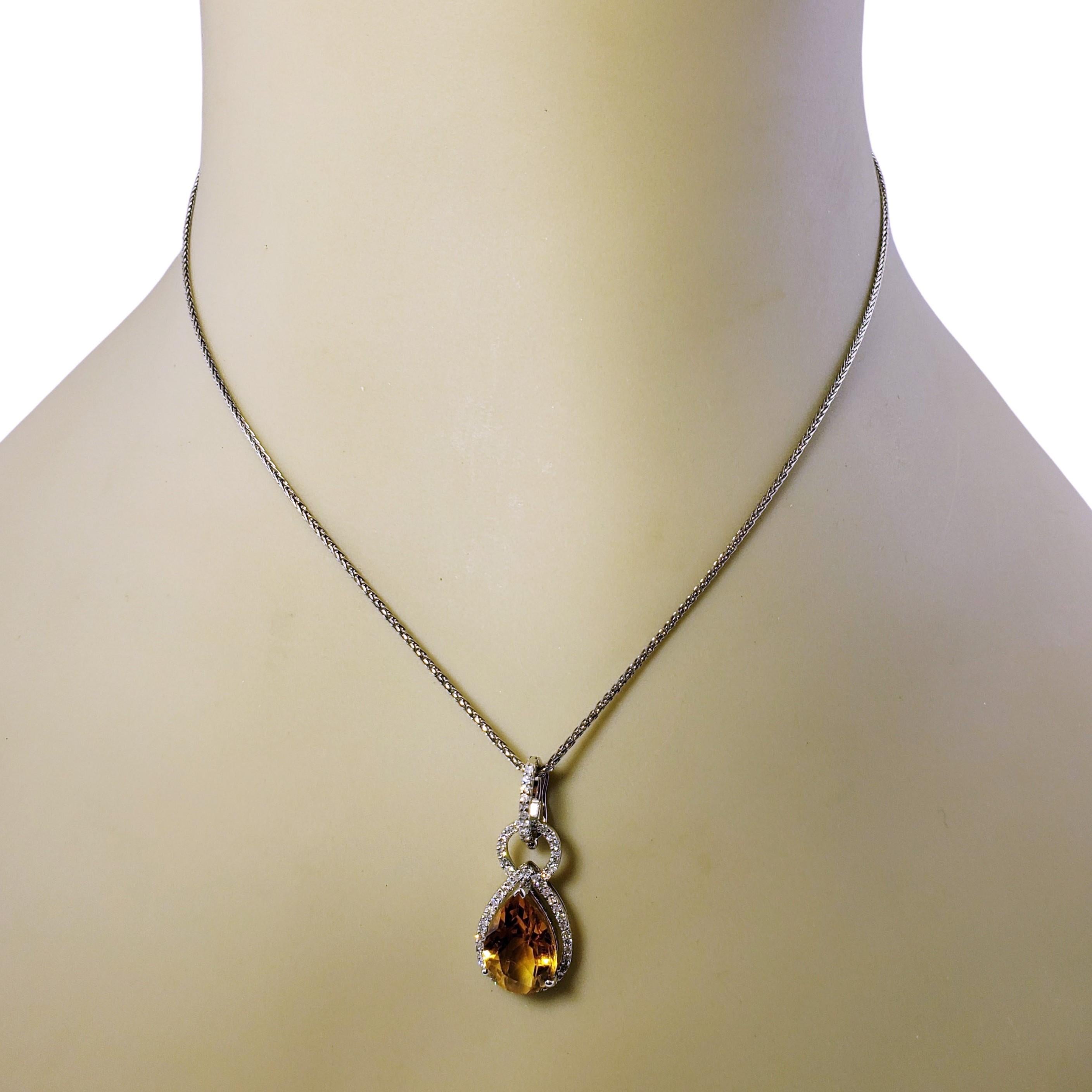 William Lam & Co. 14 Karat Yellow Gold Citrine and Diamond Necklace For Sale 1