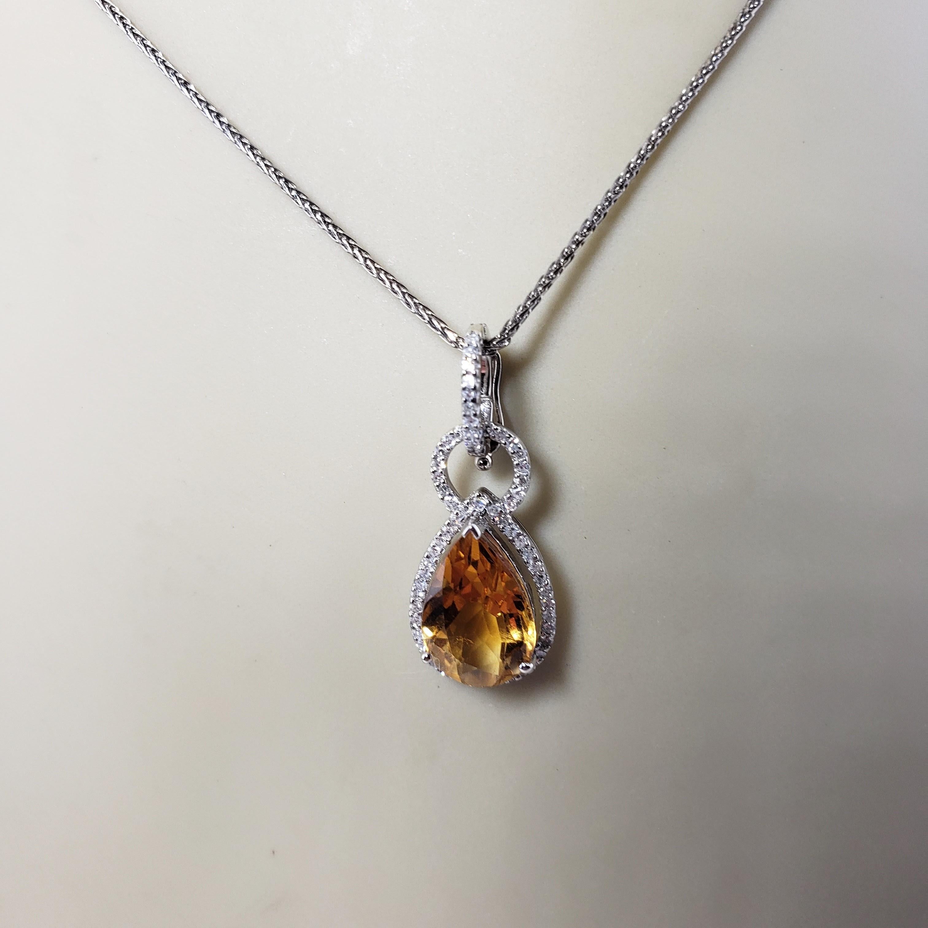 William Lam & Co. 14 Karat Yellow Gold Citrine and Diamond Necklace For Sale 2