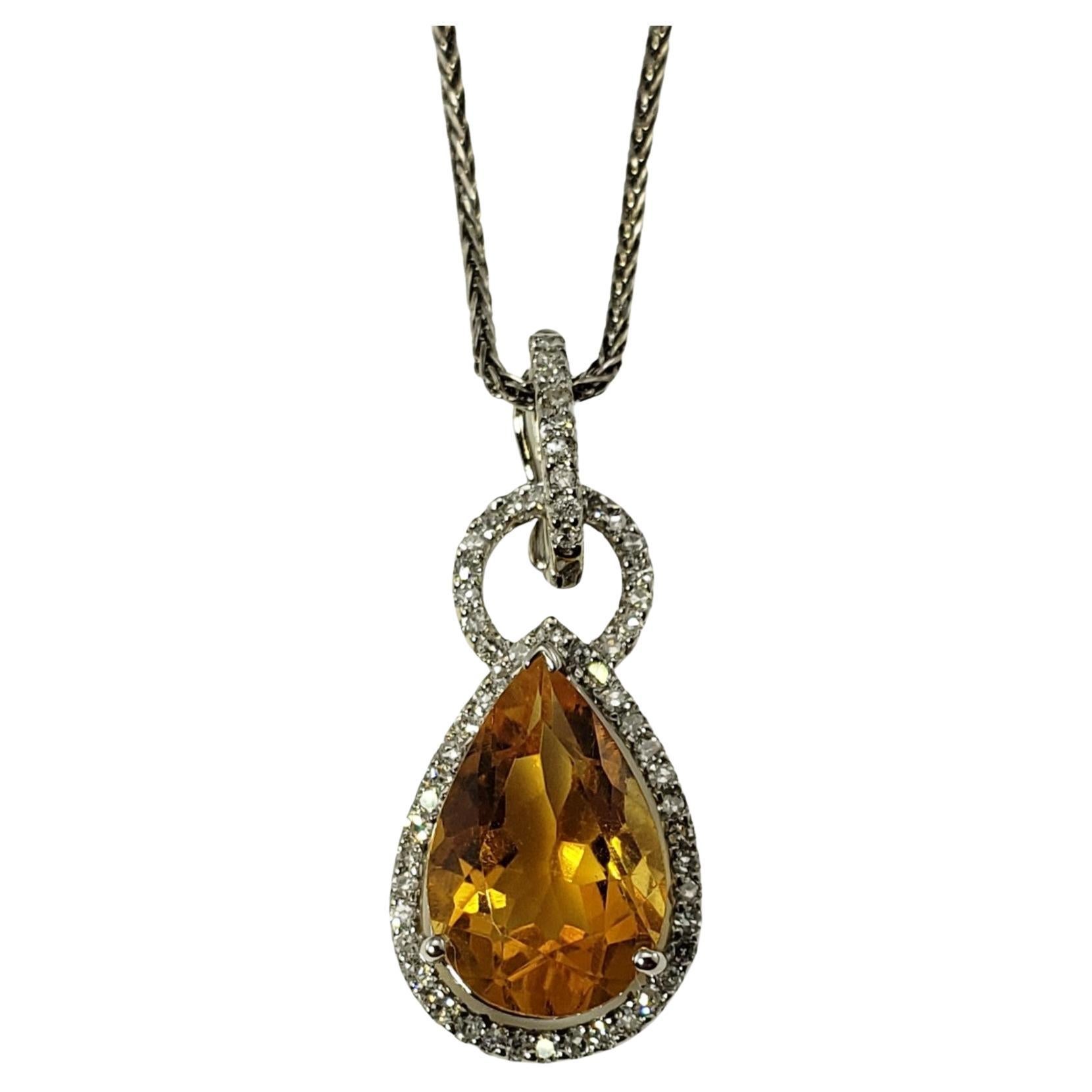 William Lam & Co. 14 Karat Yellow Gold Citrine and Diamond Necklace For Sale