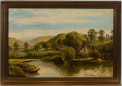William Langley (vers 1880-1922) - Signé Early 20th Century Huile, paysage de rivière