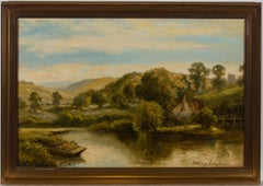 William Langley (ca. 1880-1922) – signiert, Öl, Flusslandschaft, frühes 20. Jahrhundert