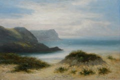 William Langley (vers 1880-1920) - Huile encadrée, Vue des dunes