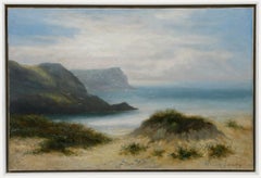 William Langley (vers 1880-1920) - Huile encadrée, Vue des dunes