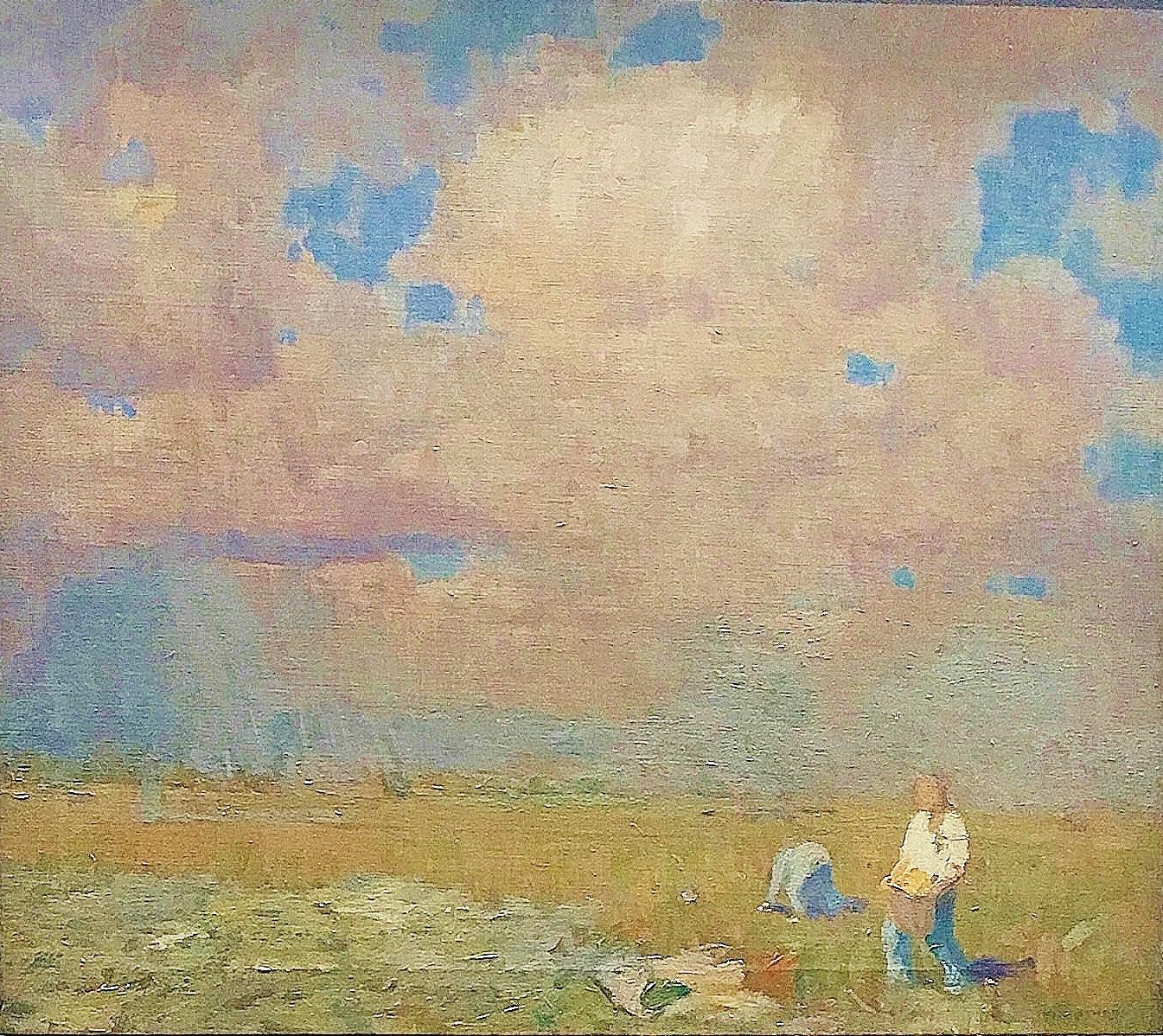 William Langson Lathrop Landscape Painting - A Distant Shower