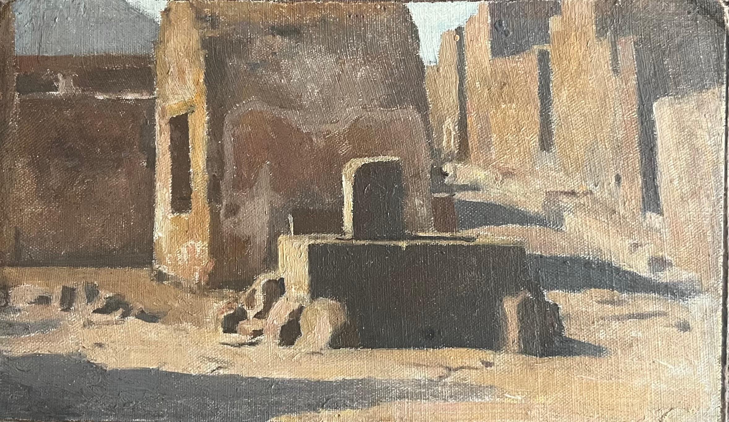 Deux paysages - Crépuscule à Tiermas et Vue de ruines en Tunisie - Painting de William Laparra