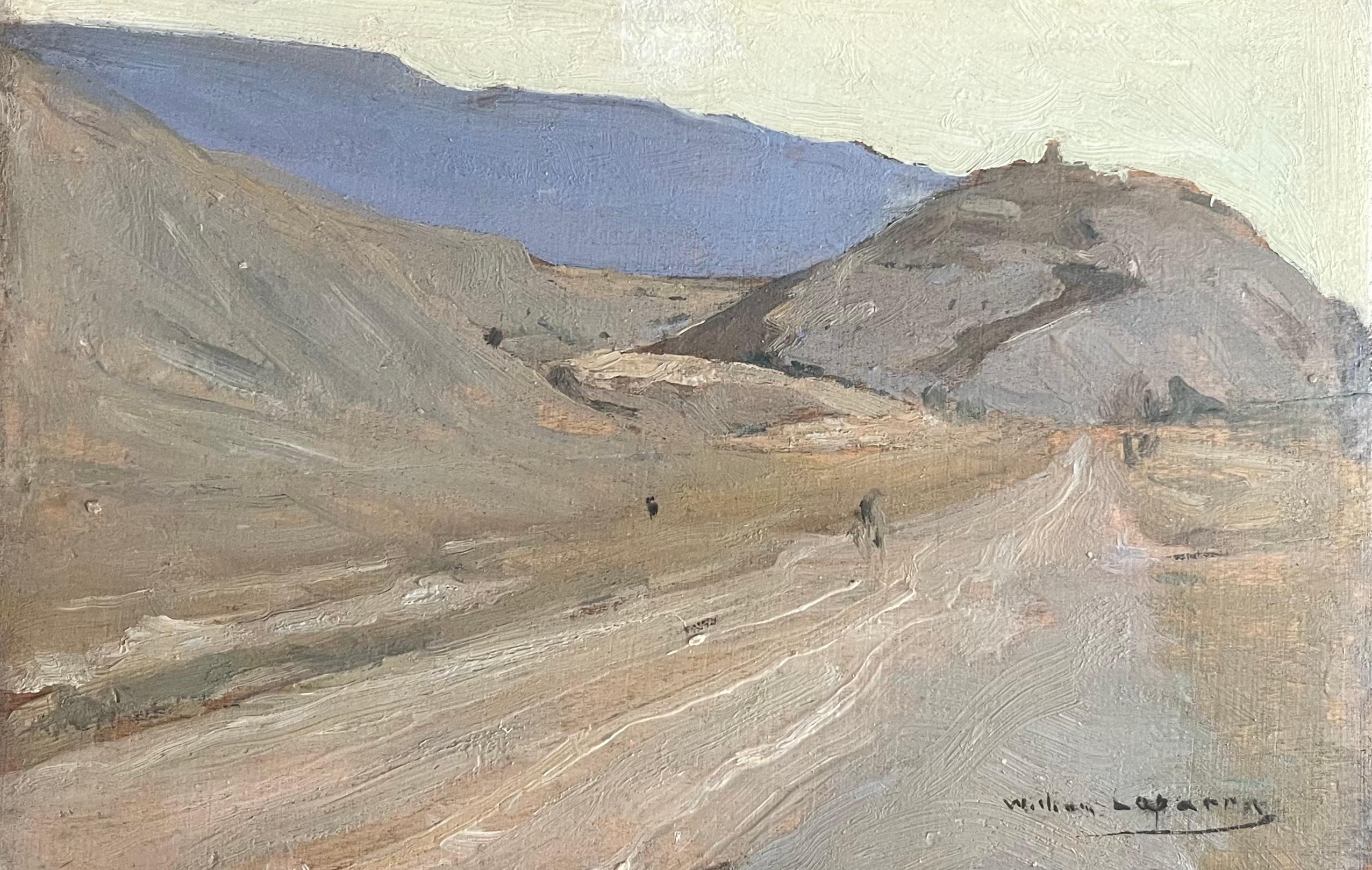 Landscape Painting William Laparra - Deux paysages - Crépuscule à Tiermas et Vue de ruines en Tunisie