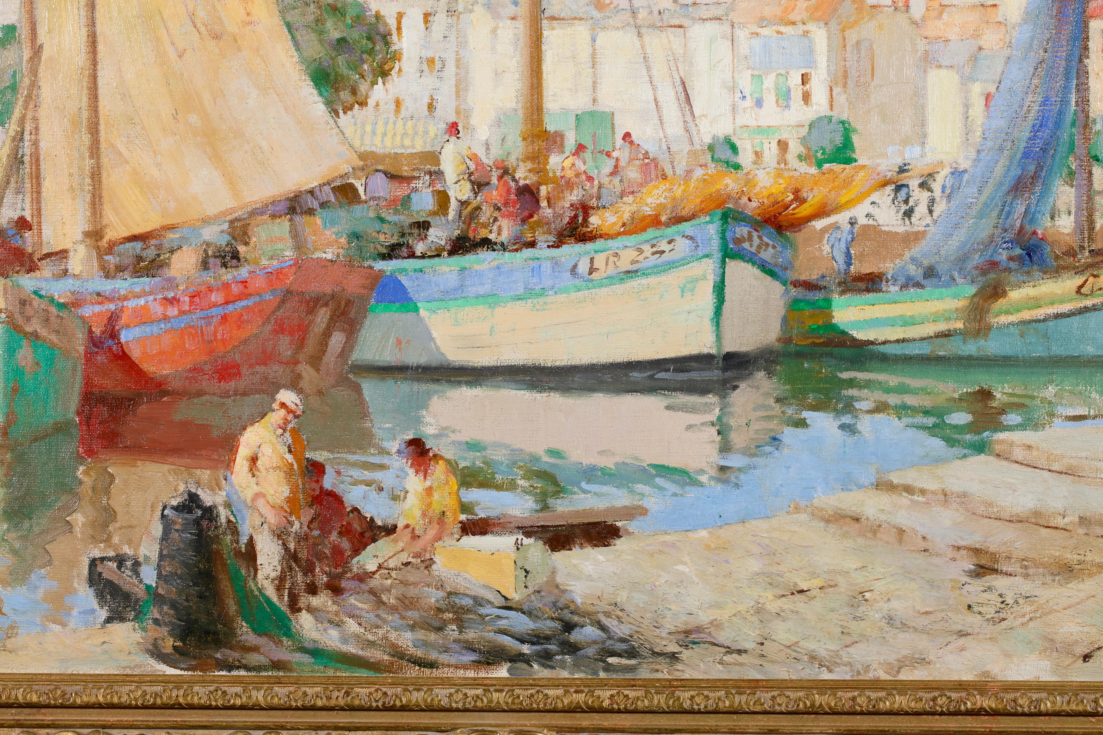 La Rochelle - Postimpressionistische Figuren in Landschaft Öl von William Lee Hankey im Angebot 5