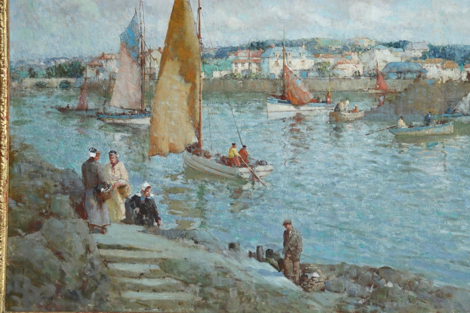 The Ferry - Brittany - Post Impressionist Oil, Riverscape by William Lee Hankey 3