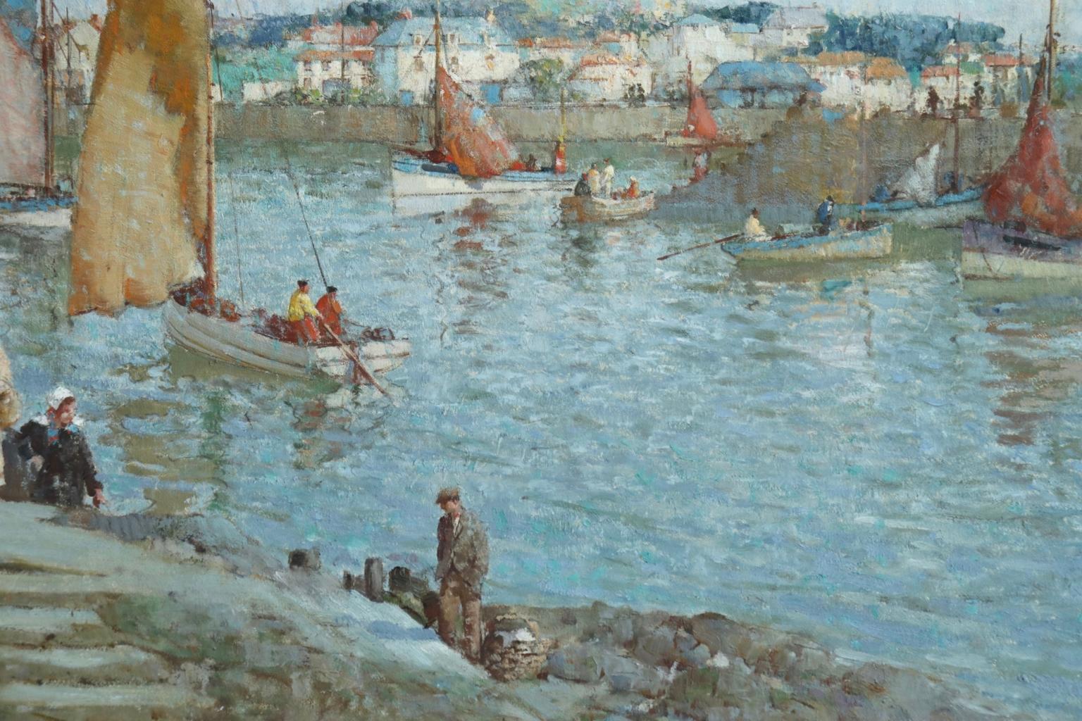 The Ferry - Brittany - Post Impressionist Oil, Riverscape by William Lee Hankey 4