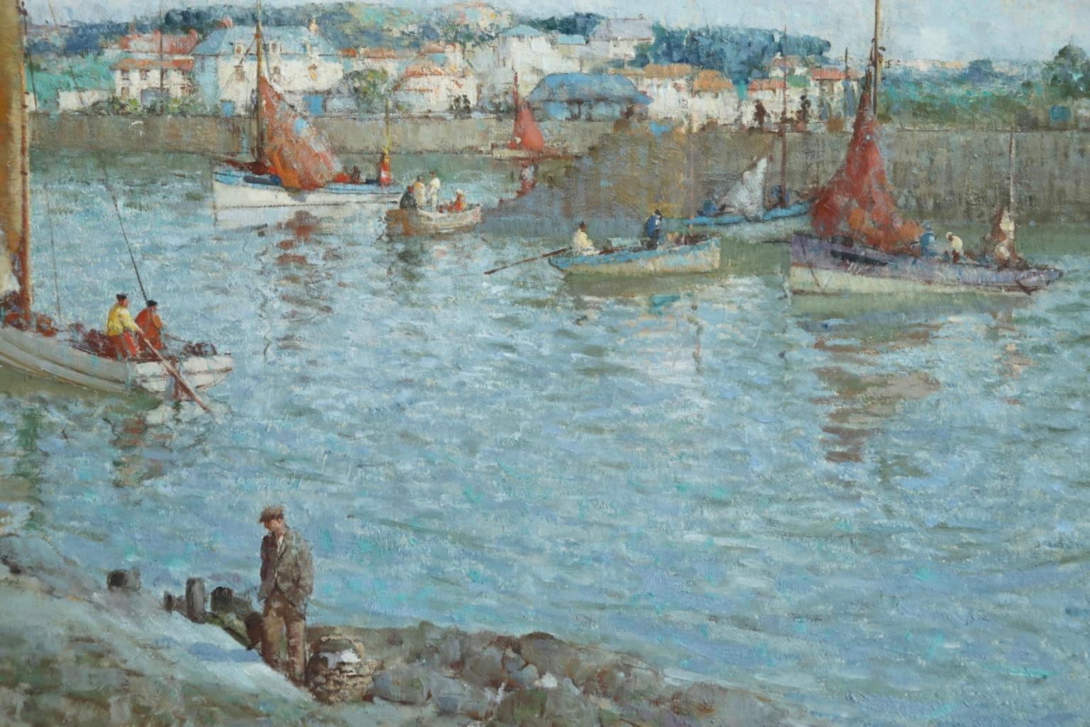 The Ferry - Brittany - Post Impressionist Oil, Riverscape by William Lee Hankey 5