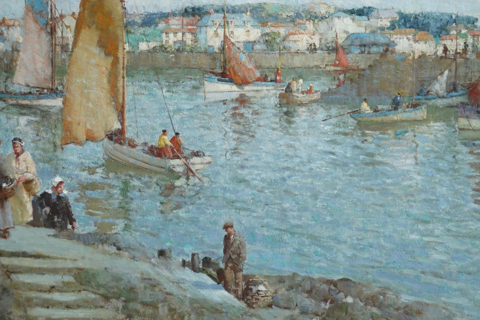The Ferry - Brittany - Post Impressionist Oil, Riverscape by William Lee Hankey 6