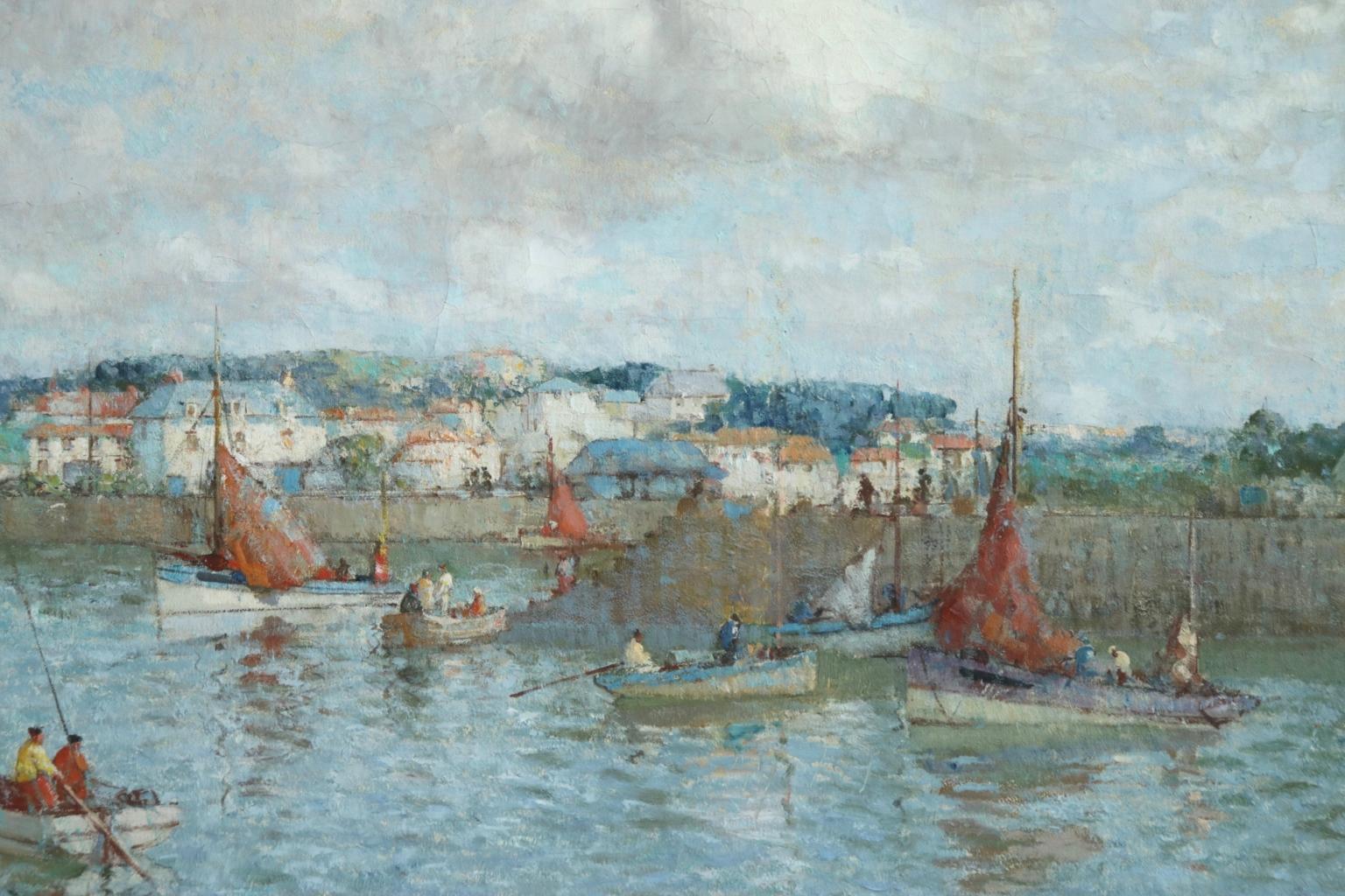 The Ferry - Brittany - Post Impressionist Oil, Riverscape by William Lee Hankey 7