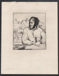 The Fish Wife, original signed etching by William Lee Hankey, c1915