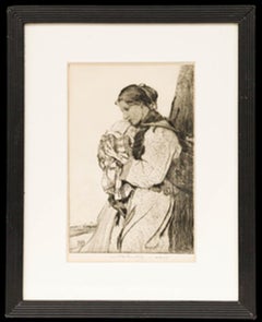 William Lee-Hankey (1869-1952) - Aguafuerte de principios del siglo XX, Madre e hijo