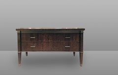 William Leroy, Palm Wood and Bronze Details Two Drawers Cabinet, 1980