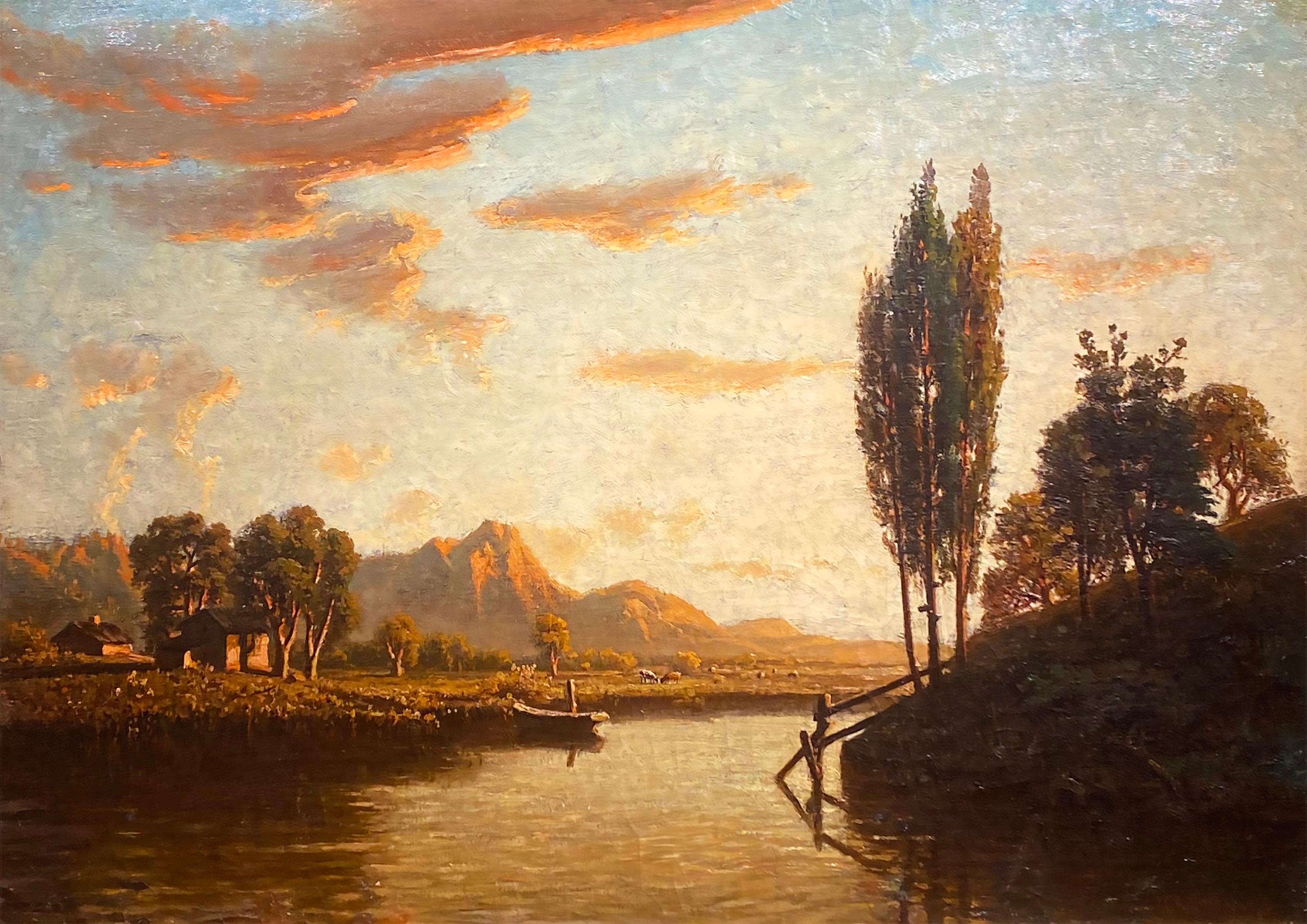 William Lewis Marple Landscape Painting - Along the River, California, San Fernando Valley