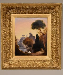 “An Arcadian Landscape” Oil Painting In the Manner of William Linton