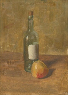 Attrib. William Linton - Double Sided Early 20th Century Oil, Apple With Bottle