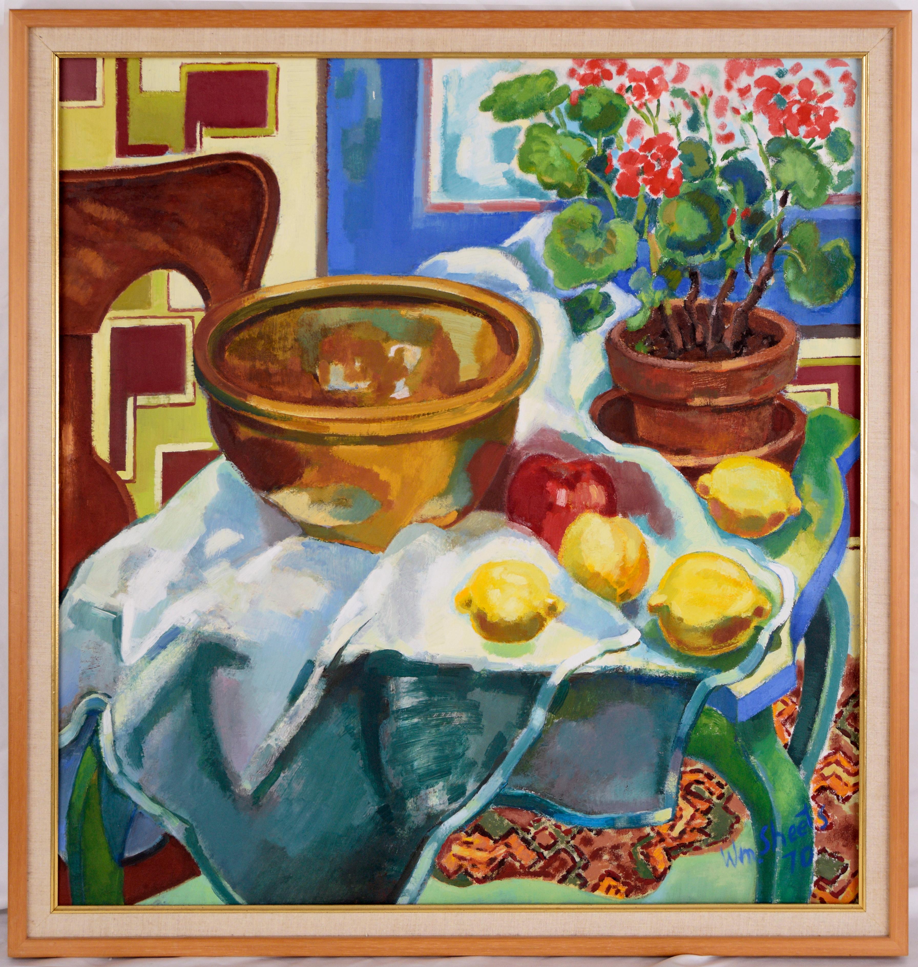 Sonoma-Keramiktisch – nach Henri Matisse – Stillleben mit Geranien