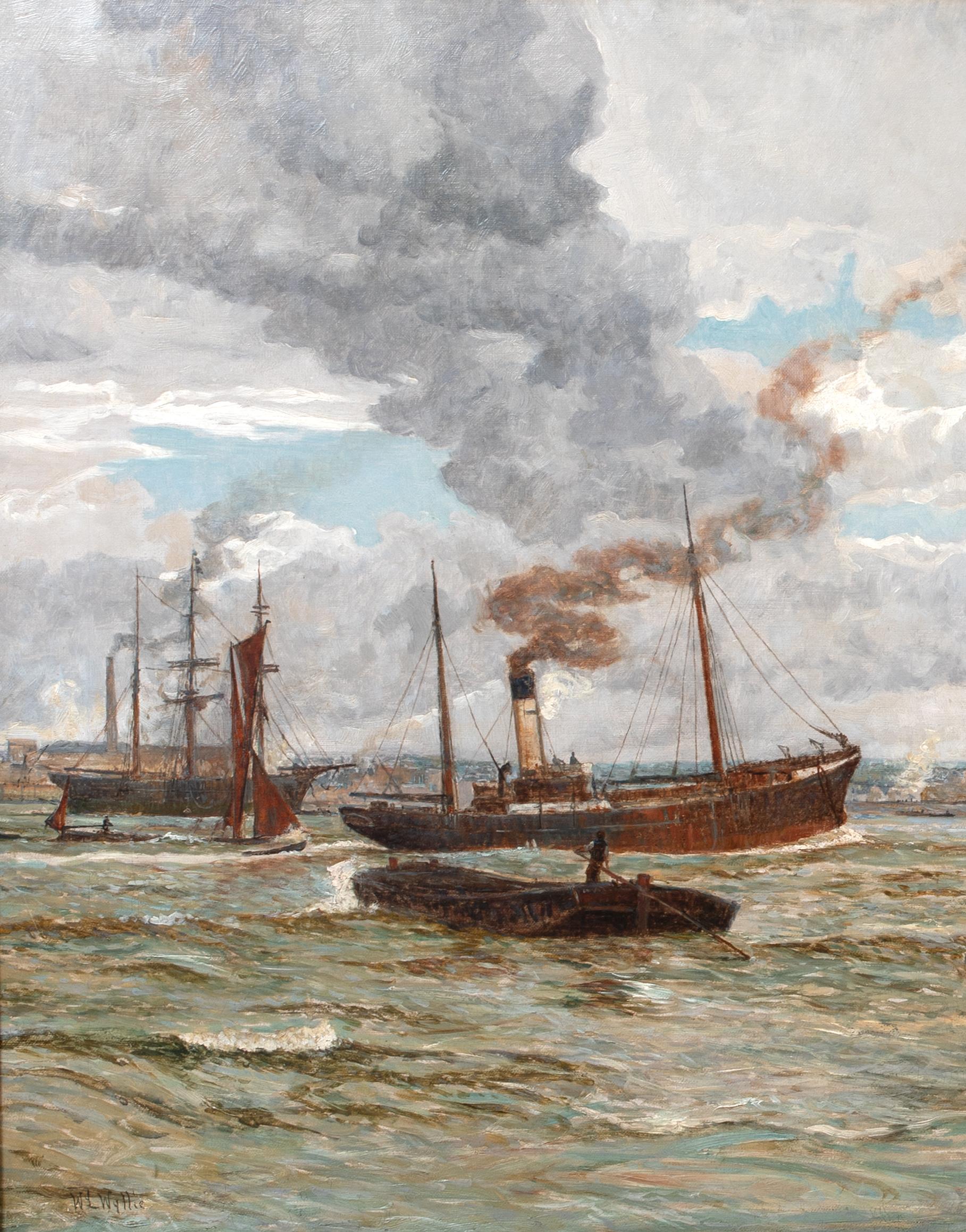 Navigation au large du port de Southampton, 19e siècle  par William Lionel WYLLIE (1851-1931) en vente 6