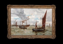 Navegación frente al puerto de Southampton, siglo XIX de William Lionel WYLLIE (1851-1931