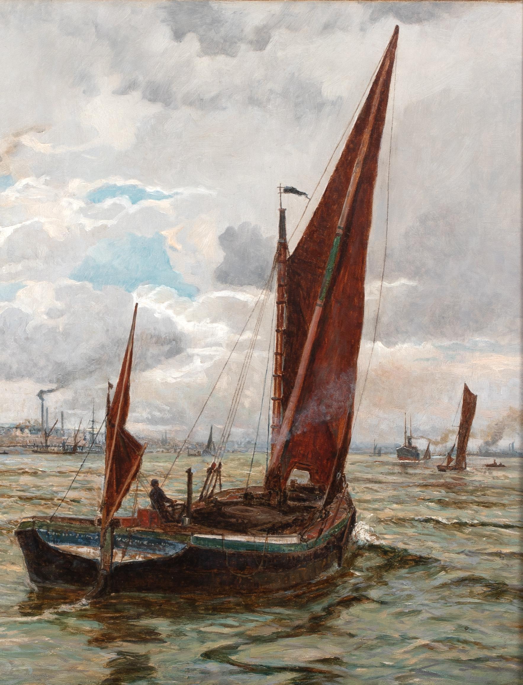 Navigation au large du port de Southampton, 19e siècle  par William Lionel WYLLIE (1851-1931) en vente 2