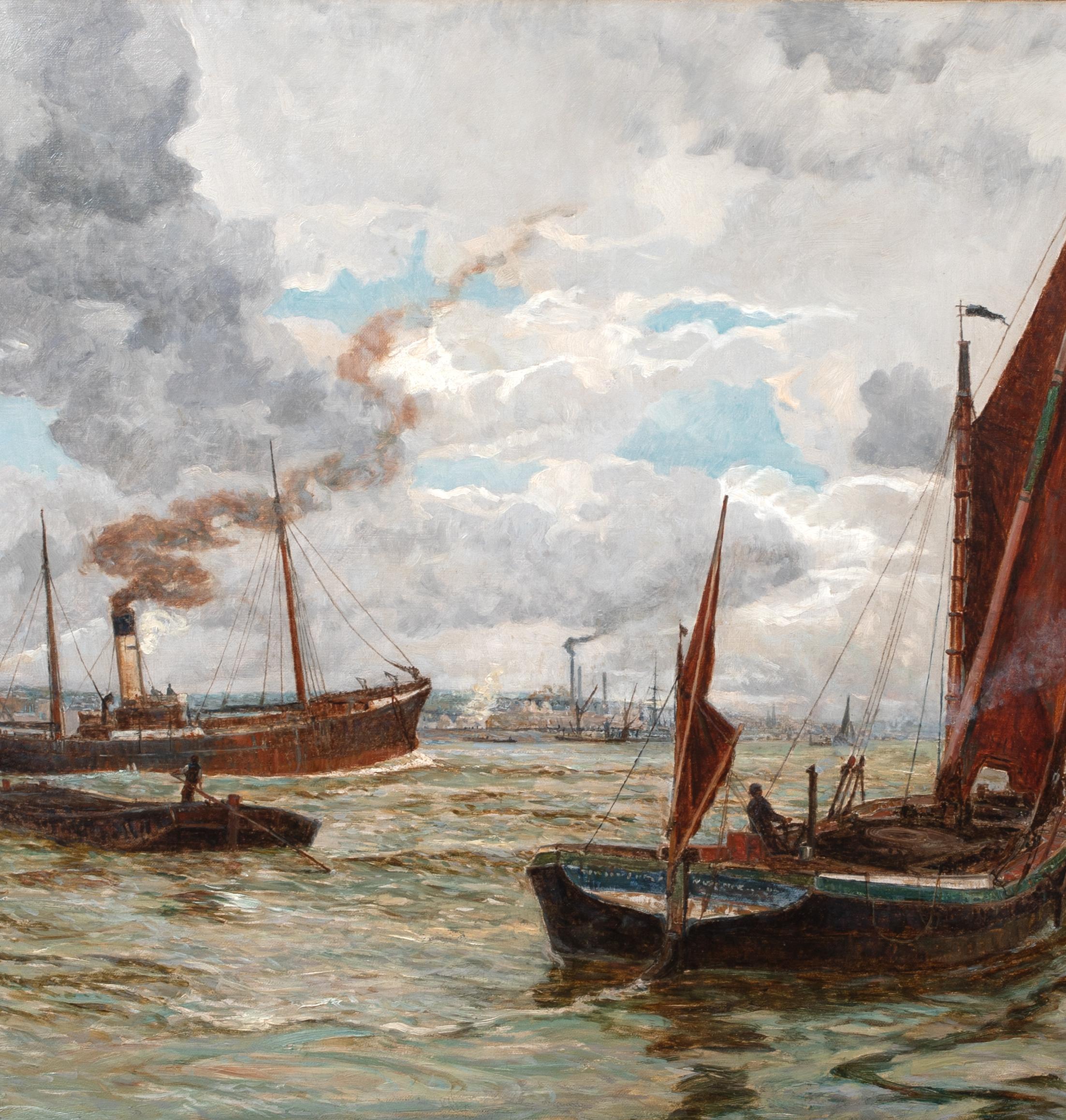 Navigation au large du port de Southampton, 19e siècle  par William Lionel WYLLIE (1851-1931) en vente 3