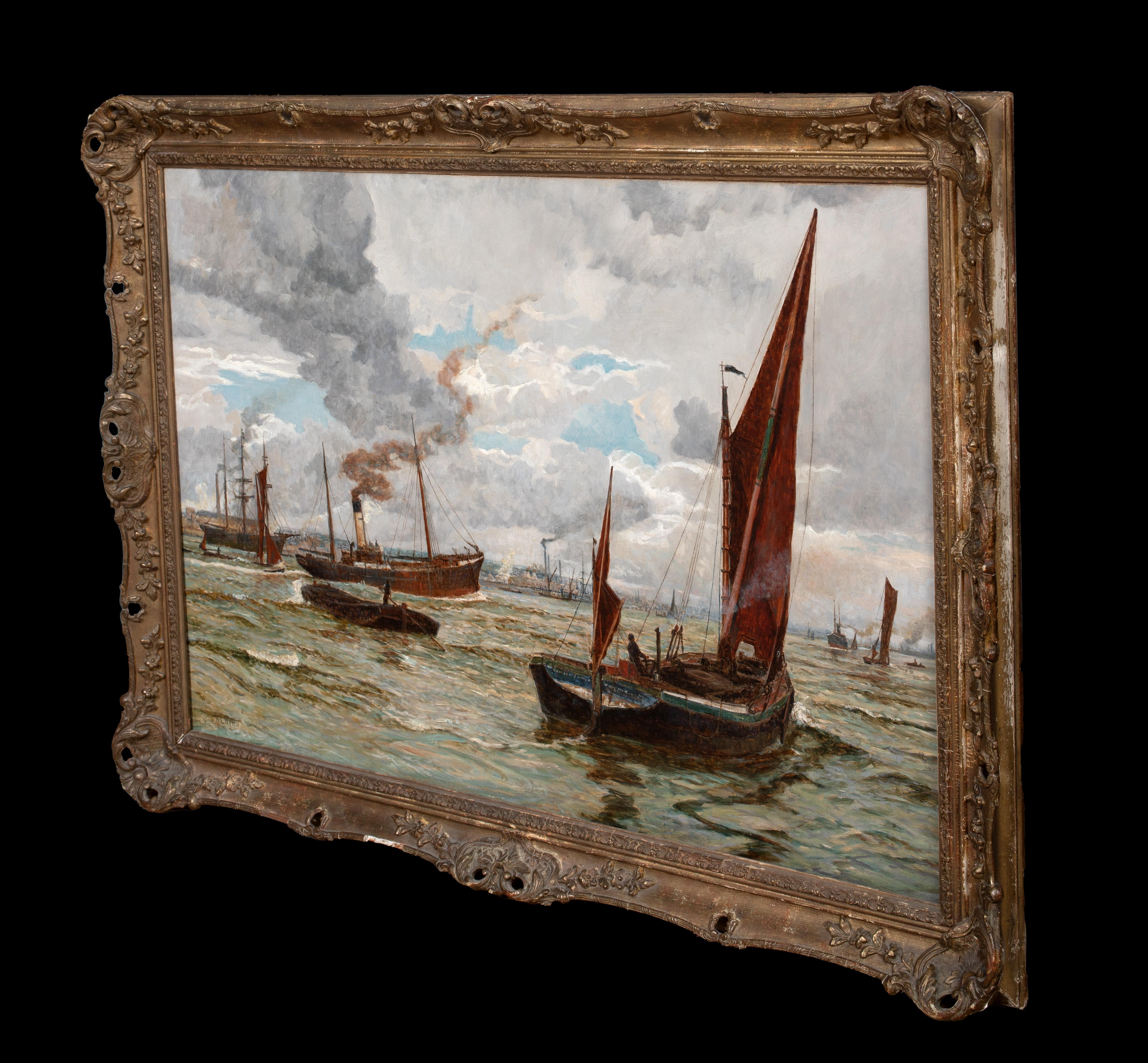 Navigation au large du port de Southampton, 19e siècle  par William Lionel WYLLIE (1851-1931) en vente 4