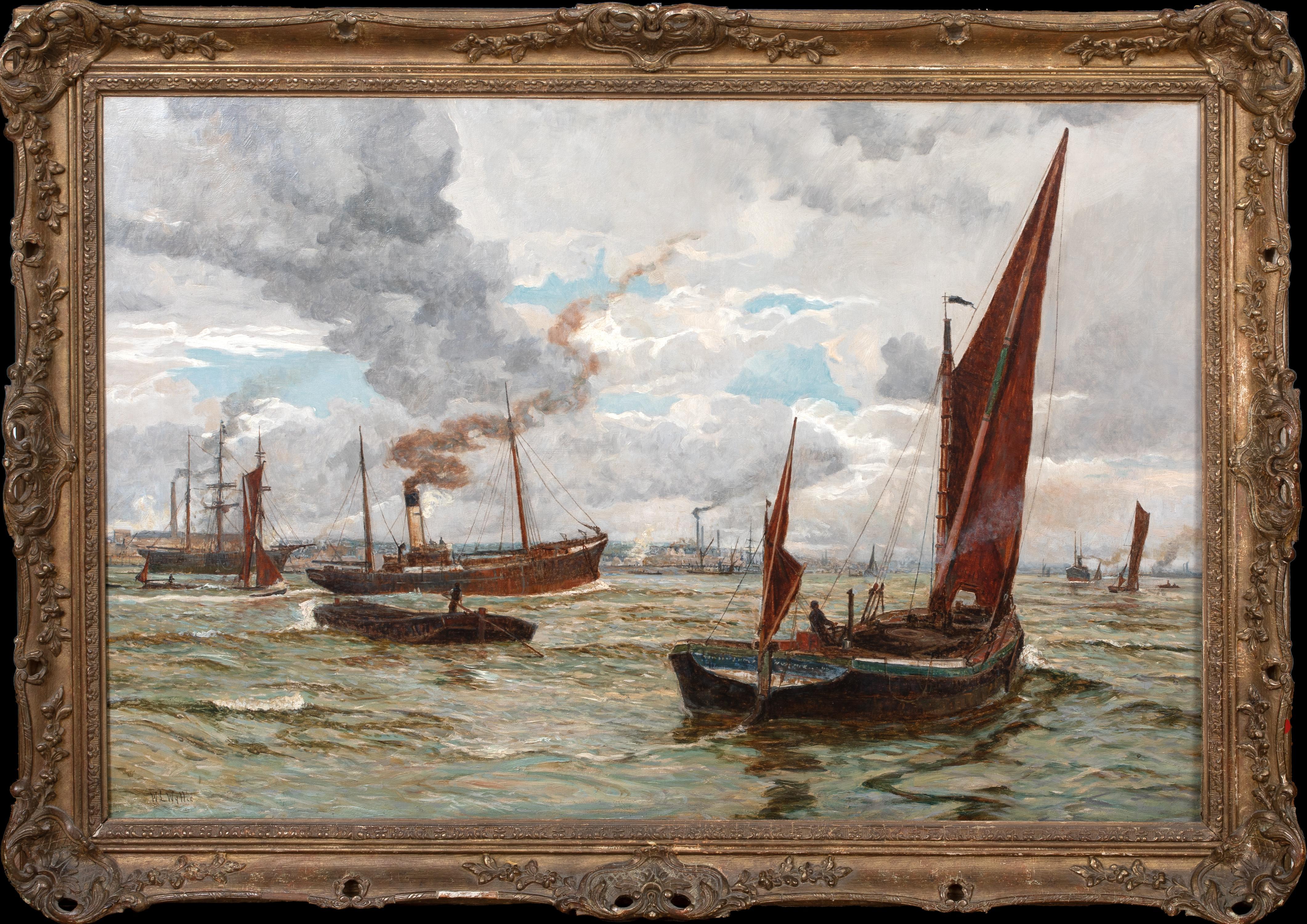 Shipping Off Southampton Port, 19th Century  by William Lionel WYLLIE (1851-1931