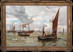 Navegación frente al puerto de Southampton, siglo XIX  de William Lionel WYLLIE (1851-1931