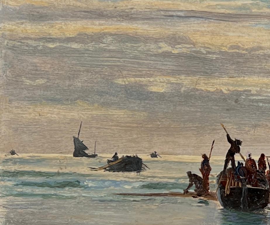 Une belle peinture à l'huile de William Lionel Wyllie (1851-1931), considéré comme 