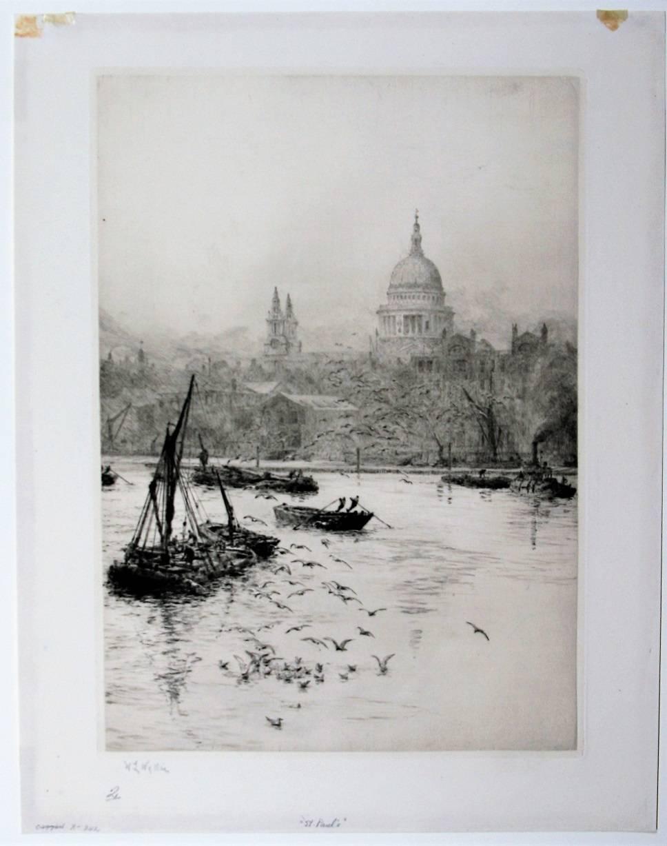 St.Paul's, London - Print by William Lionel Wyllie, R.A., R.I., R.E.