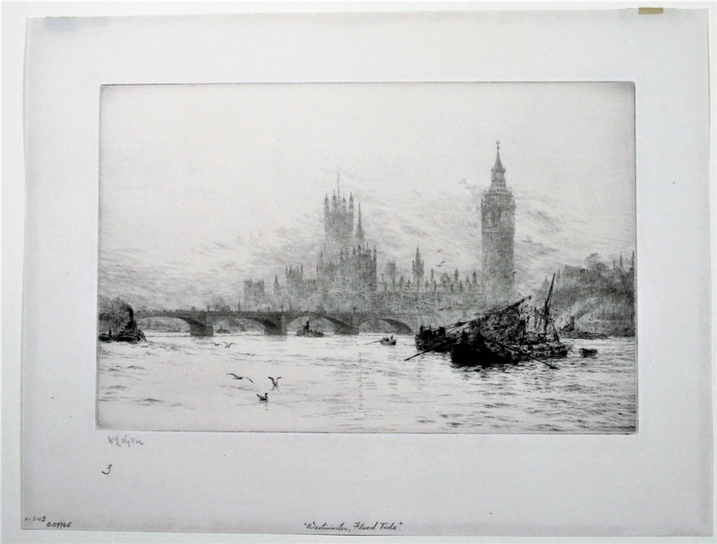 Westminster Flood Tide - Print by William Lionel Wyllie, R.A., R.I., R.E.